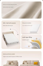 Muqifang Multi-functional Leather Flipped Sofa Bed Integrated Foldable Two-in-one Small Apartment Living Room New Dual-use